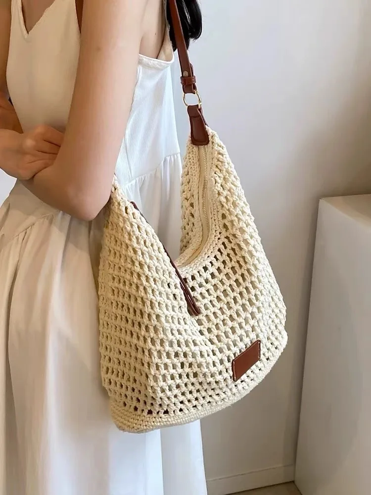 2025 Summer New Hollow out Woven Tote Bag Beach Vaion Travel oulder Bag Women's Handbag Casual Neutral Sle Medium Size
2025 Summer New Hollow out Woven Tote Bag Beach Vaion Travel oulder Bag Women's Handbag Casual Neutral Sle Medium Size