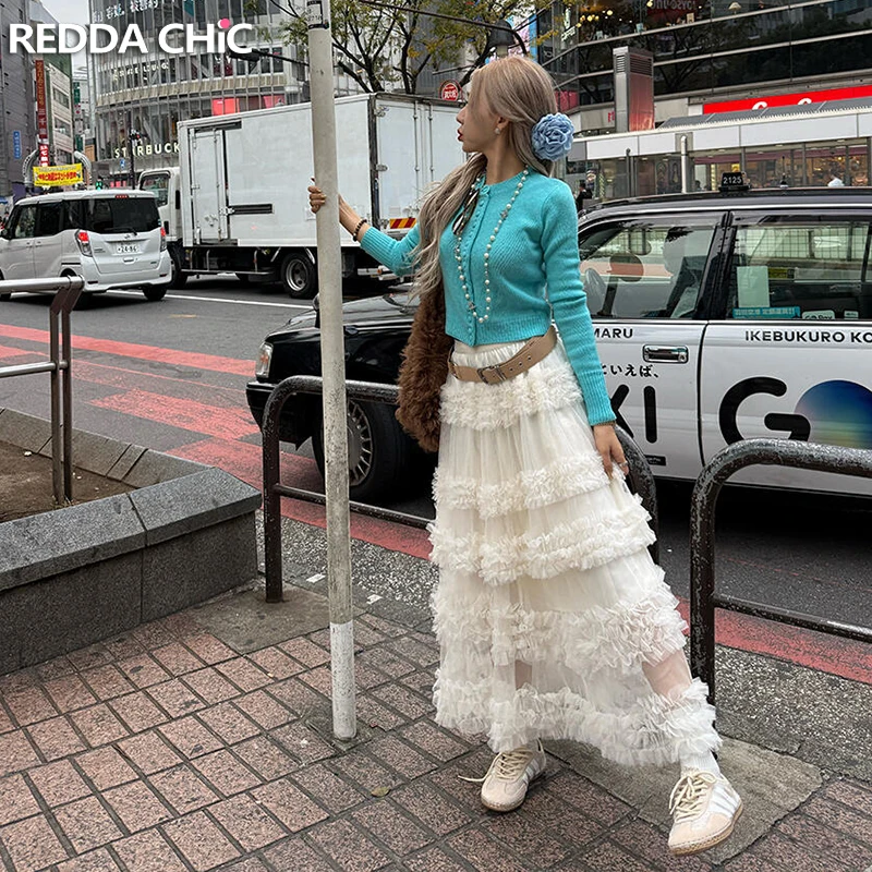 ReddaChic Fairy Multi-layer Puffy Tutu Tulle Skirt Princess Frilly A Line Elastic Waist Plain Maxi Long Cake Skirt Women Clothes
ReddaChic Fairy Multi-layer Puffy Tutu Tulle Skirt Princess Frilly A Line Elastic Waist Plain Maxi Long Cake Skirt Women Clothes