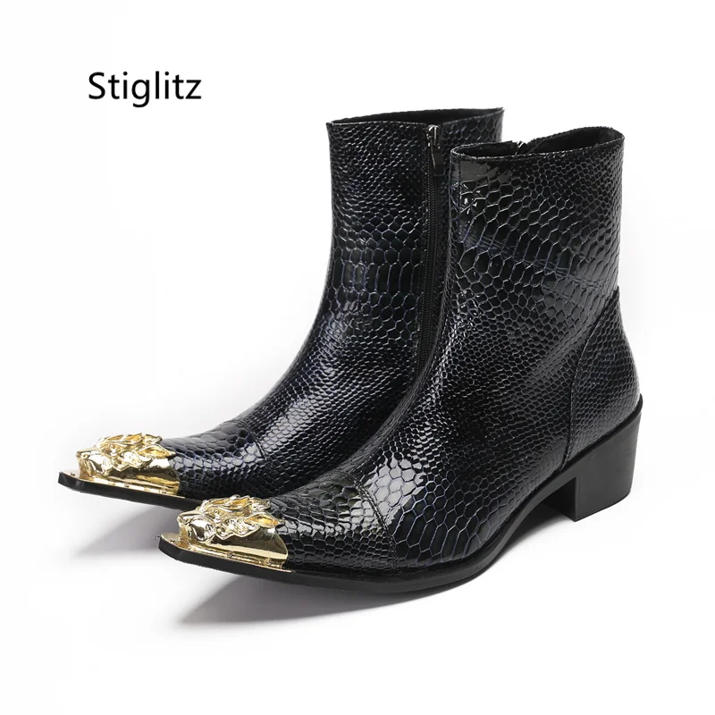 Crocodile Skin Genuine Leather Men's Boots Retro Pointed Toe Zipper High Heels Ankle Boots for Men Safety Shoes Man for Work
Crocodile Skin Genuine Leather Men's Boots Retro Pointed Toe Zipper High Heels Ankle Boots for Men Safety Shoes Man for Work