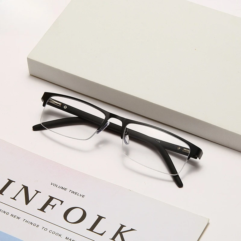 Металлическая полурамка, маленькая квадратная пружинная ножка, зеркало для пресбиопии, подвесной провод, трехцветные гальванические медные очки для чтения
Металлическая полурамка, маленькая квадратная пружинная ножка, зеркало для пресбиопии, подвесной провод, трехцветные гальванические медные очки для чтения