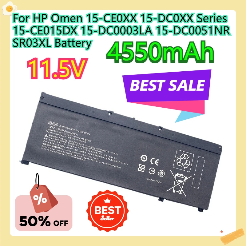 For HP Omen 15-CE0XX 15-DC0XX Series 15-CE015DX 15-DC0003LA 15-DC0051NR SR03XL Battery
For HP Omen 15-CE0XX 15-DC0XX Series 15-CE015DX 15-DC0003LA 15-DC0051NR SR03XL Battery