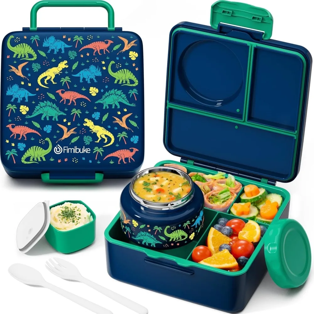 Kids Adult Bento Lunch Box, 3-4 Compartment 60OZ Leakproof with Insulated Food Jar & Utensil, BPA-Free Dishwasher Safe
Kids Adult Bento Lunch Box, 3-4 Compartment 60OZ Leakproof with Insulated Food Jar & Utensil, BPA-Free Dishwasher Safe