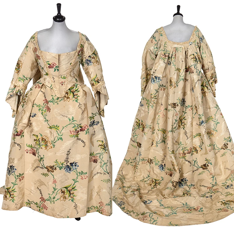 Custom Made 1750s Gold Brocaded Floral Robe A la Francaise Ball Gown Women 18th Century Rococo Baroque Royal Wedding Dress
Custom Made 1750s Gold Brocaded Floral Robe A la Francaise Ball Gown Women 18th Century Rococo Baroque Royal Wedding Dress