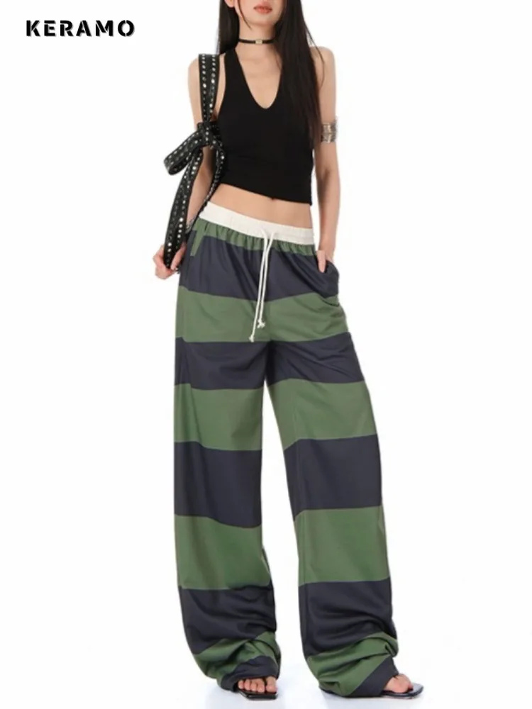 2025 Summer Casual Style Vintage Striped High Waist Straight Pants Women Street Fashion Loose Fit Wide Leg Full Length Trousers
2025 Summer Casual Style Vintage Striped High Waist Straight Pants Women Street Fashion Loose Fit Wide Leg Full Length Trousers