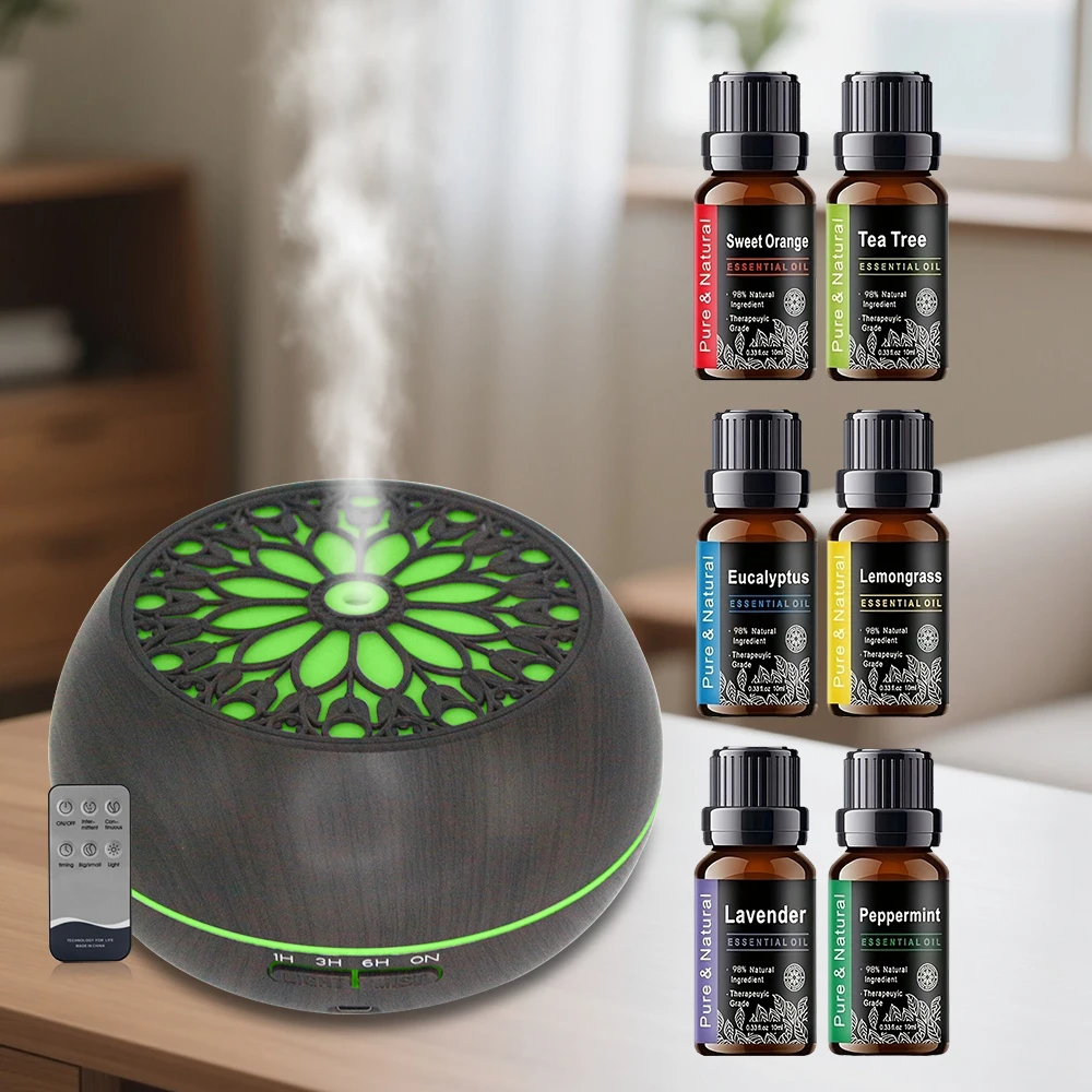 Ultrasonic Aroma Diffuser 550ml, 7 LED Mood Lights, Timer, 6 Essential Oils Included, Humidification & Aromatherapy for Home
Ultrasonic Aroma Diffuser 550ml, 7 LED Mood Lights, Timer, 6 Essential Oils Included, Humidification & Aromatherapy for Home