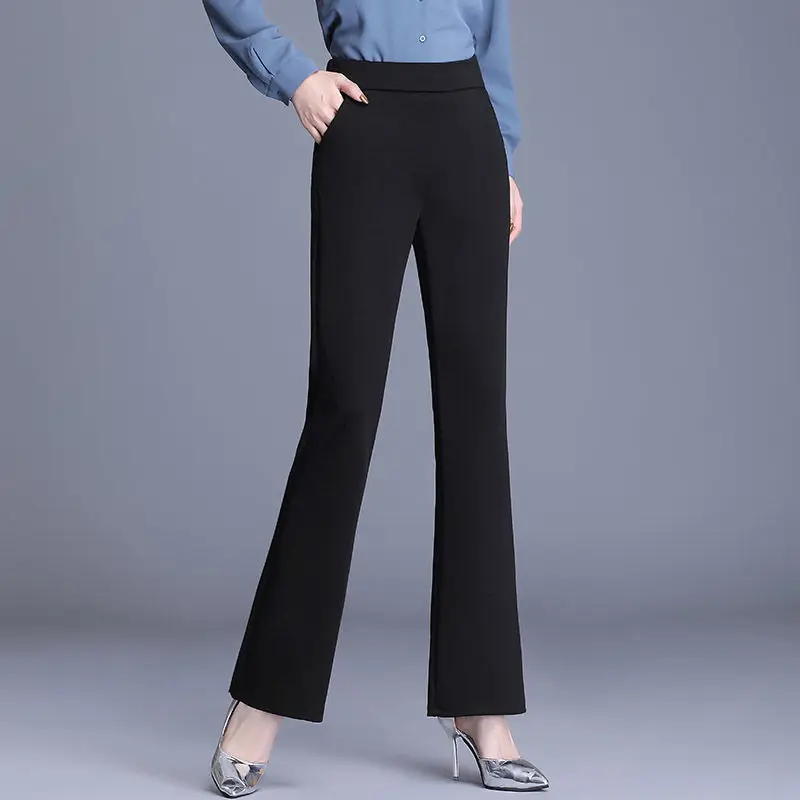 Office Lady Pocket All-match New Black Casual High Waist Ladies Flare Trousers Spring Autumn Thin Solid Color Women's Clothing
Office Lady Pocket All-match New Black Casual High Waist Ladies Flare Trousers Spring Autumn Thin Solid Color Women's Clothing