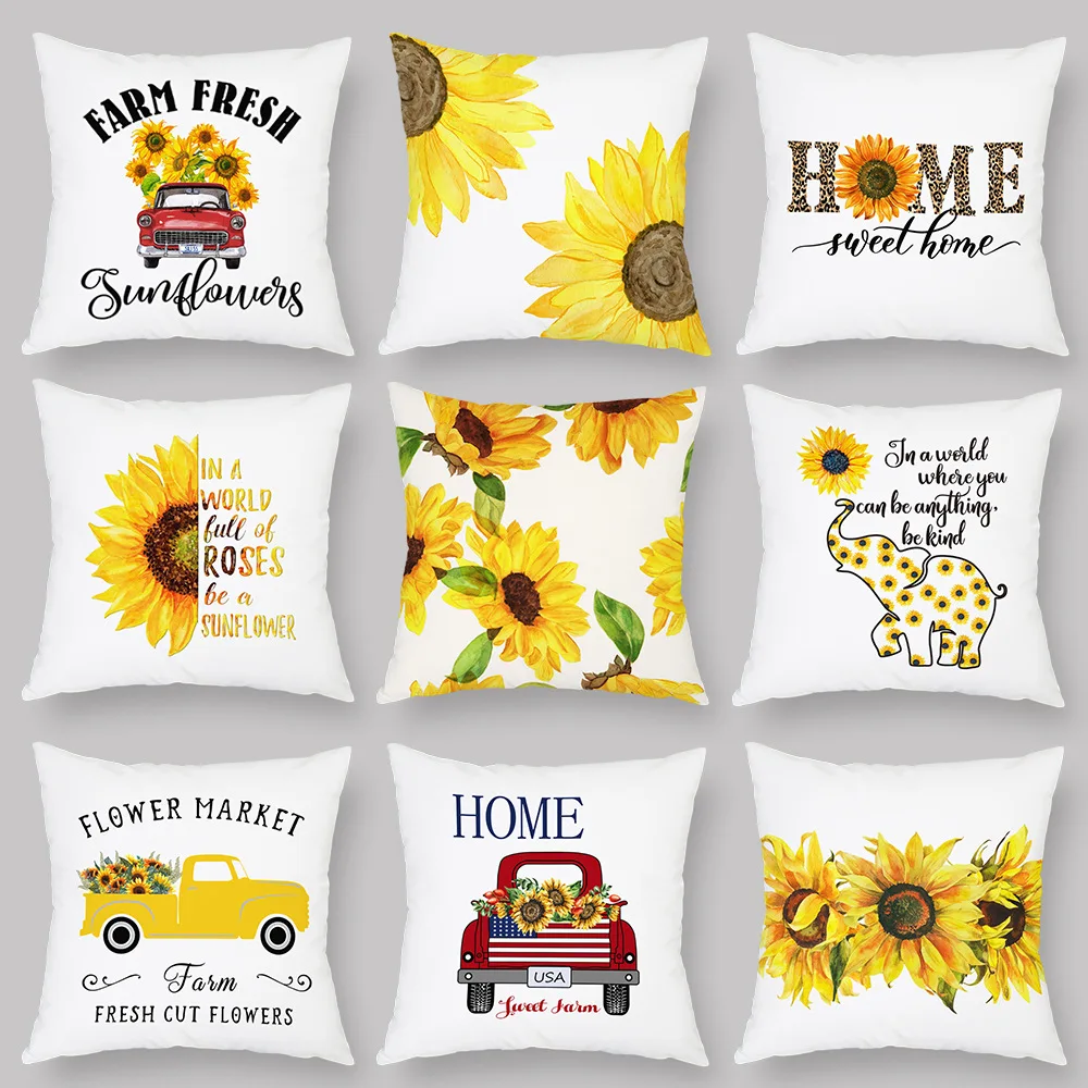 Summer Sunflower Pillow Case Flower White Pillowcase Home Decor 45x45Cm Square Sofa Throw Pillow Cover Garden Chair Pillow Cover
Summer Sunflower Pillow Case Flower White Pillowcase Home Decor 45x45Cm Square Sofa Throw Pillow Cover Garden Chair Pillow Cover
