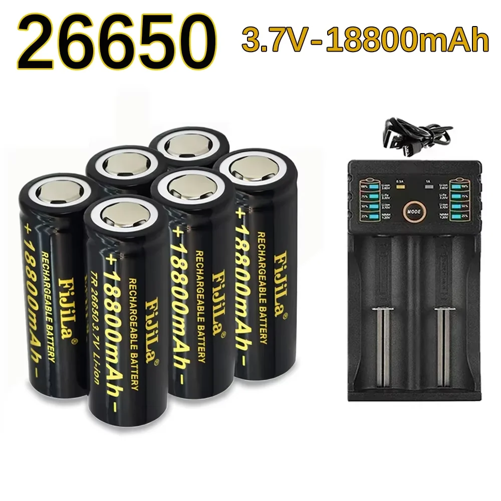 26650 Battery High Quality 18800mAh 3.7V Lithium Ion Rechargeable For LED Flashlight+ Charger
26650 Battery High Quality 18800mAh 3.7V Lithium Ion Rechargeable For LED Flashlight+ Charger