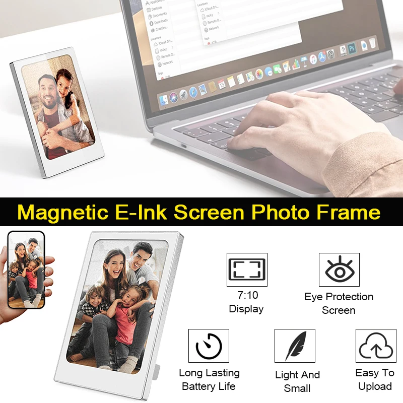 4-inch DIY Magnetic E-Ink Screen Photo Frame Wall-Mounted Electronic Photo Bluetooth Connection High-Definition Color Screen
4-inch DIY Magnetic E-Ink Screen Photo Frame Wall-Mounted Electronic Photo Bluetooth Connection High-Definition Color Screen