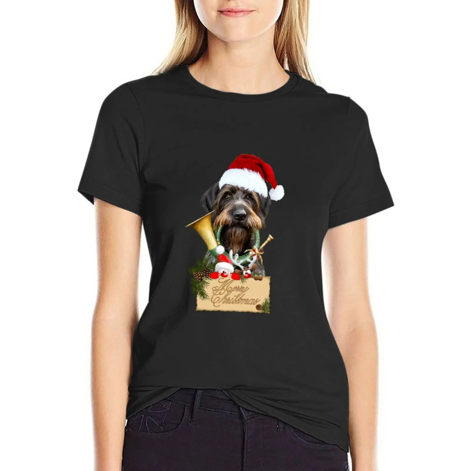 Wirehaired Pointer, Dog Christmas T-Shirt Short sleeve tee animal print workout t shirts for Women
Wirehaired Pointer, Dog Christmas T-Shirt Short sleeve tee animal print workout t shirts for Women