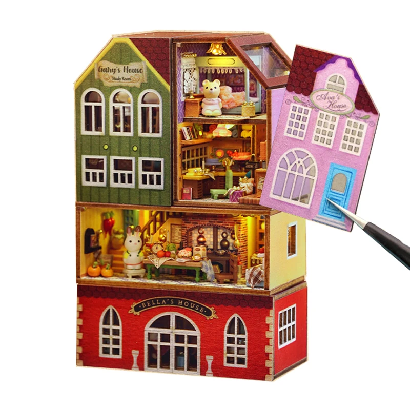 DIY Wooden Dollhouse Mini Town Doll Houses Miniature Furniture Kit Apartment Kitchen Assemble Toys Child Girl Adult Gift Casa
DIY Wooden Dollhouse Mini Town Doll Houses Miniature Furniture Kit Apartment Kitchen Assemble Toys Child Girl Adult Gift Casa