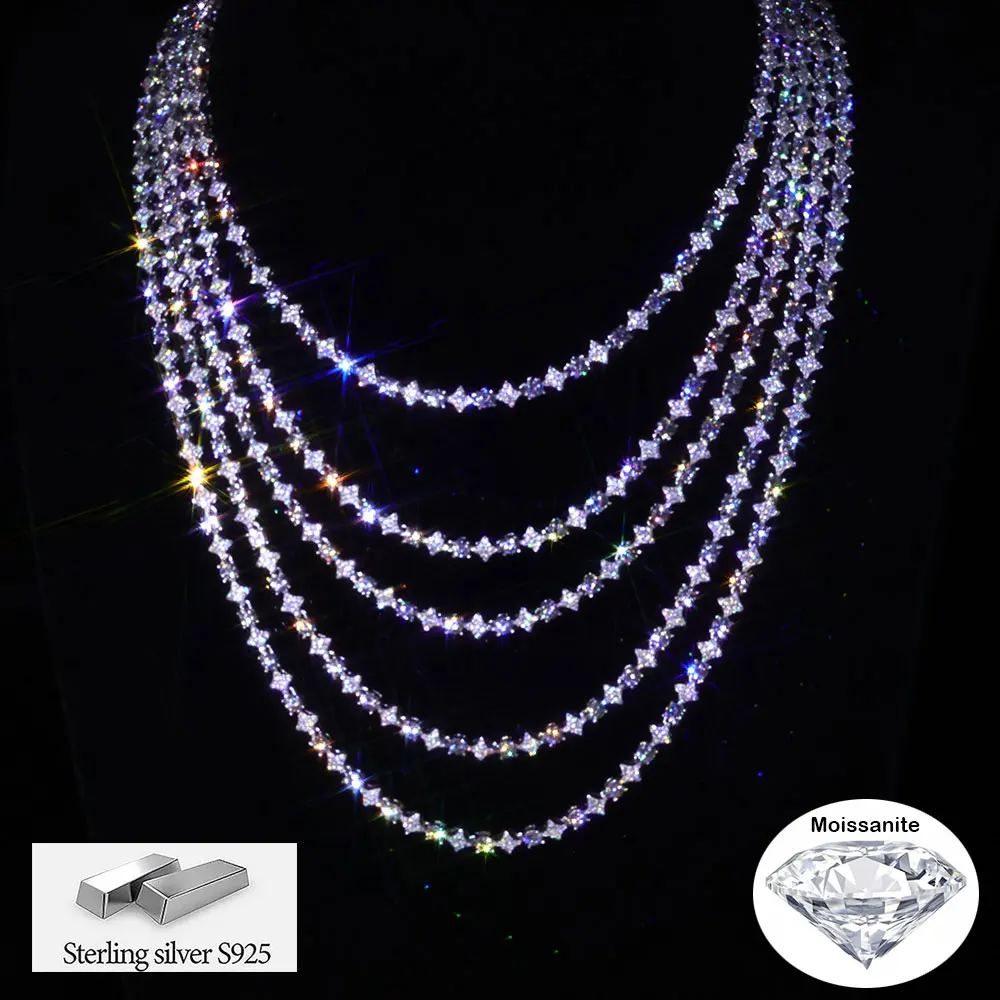 ESKEEM 925 Sterling Silver VVS Moissanite Iced Out Star Diamond Tennis Chain Exquisite Party Wedding Girlfriend Valentine's Day
ESKEEM 925 Sterling Silver VVS Moissanite Iced Out Star Diamond Tennis Chain Exquisite Party Wedding Girlfriend Valentine's Day