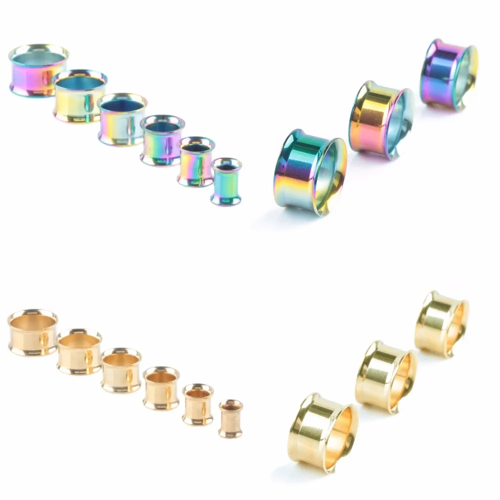 TUMBEELLUWA 2Pcs Stainless Steel Ear Plugs Gauges Flesh Tunnels Piercing Ear Expanders Gold Color Rainbow Colors Accessories
TUMBEELLUWA 2Pcs Stainless Steel Ear Plugs Gauges Flesh Tunnels Piercing Ear Expanders Gold Color Rainbow Colors Accessories