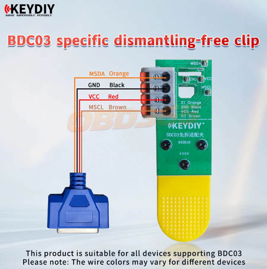 KEYDIY BDC03 Specific Dismantling-free Clip Work with KD X4/ KD Max
KEYDIY BDC03 Specific Dismantling-free Clip Work with KD X4/ KD Max
