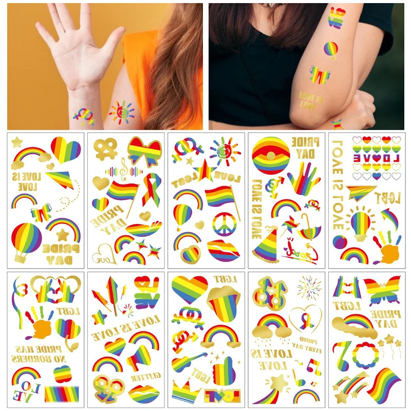Набор из 10 шт. 2026 Новые красочные радужные временные тату-наклейки ЛГБТ (Гей-прайд) водонепроницаемые художественные тату-стикеры для вечеринок и подарков
Набор из 10 шт. 2026 Новые красочные радужные временные тату-наклейки ЛГБТ (Гей-прайд) водонепроницаемые художественные тату-стикеры для вечеринок и подарков