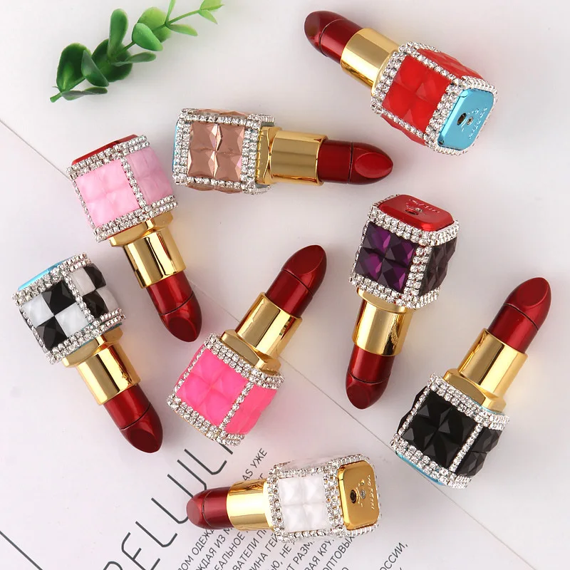 Rhinestone Lipstick Butane Lighter Mini Refillable Butane Pink Water Diamond Portable Lighter High End Women's Smoking Gift
Rhinestone Lipstick Butane Lighter Mini Refillable Butane Pink Water Diamond Portable Lighter High End Women's Smoking Gift