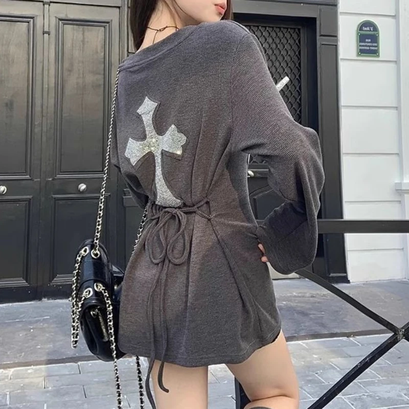 Cross Heavy Industry Hot Diamond Dress Women's Autumn and Winter New Design V-neck Long Sleeve Slim Strappy Short Skirt
Cross Heavy Industry Hot Diamond Dress Women's Autumn and Winter New Design V-neck Long Sleeve Slim Strappy Short Skirt