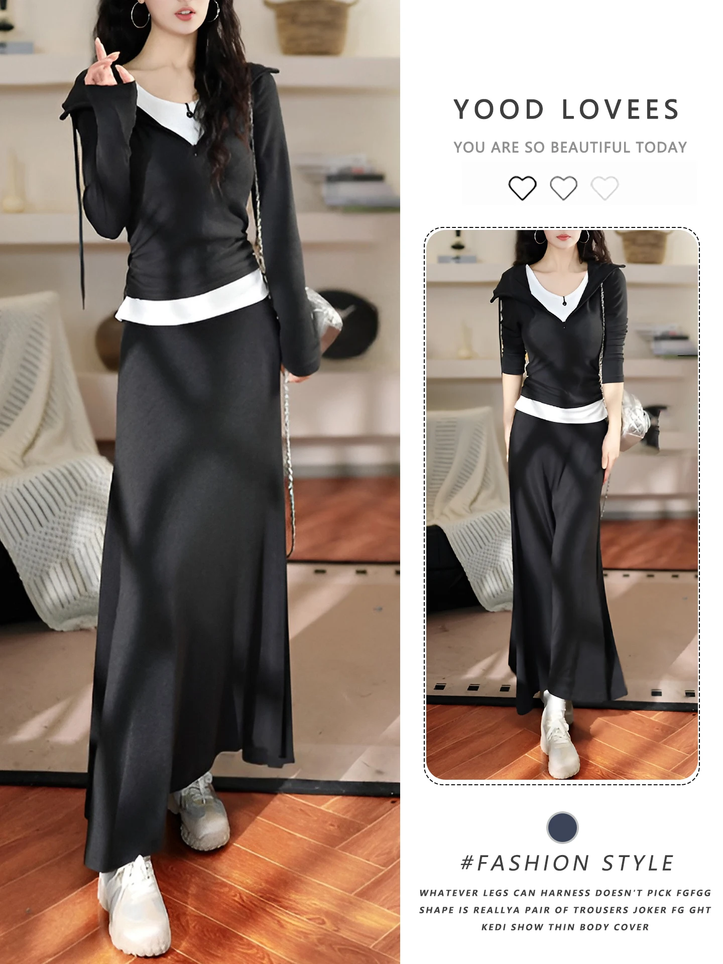 Spring Autumn Anti-Aging Design Hat Long Sleeve T-Shirt Casual Skirt Set Wealthy Miss Women's Fashion Ensemble High Waist Lon...
Spring Autumn Anti-Aging Design Hat Long Sleeve T-Shirt Casual Skirt Set Wealthy Miss Women's Fashion Ensemble High Waist Lon...