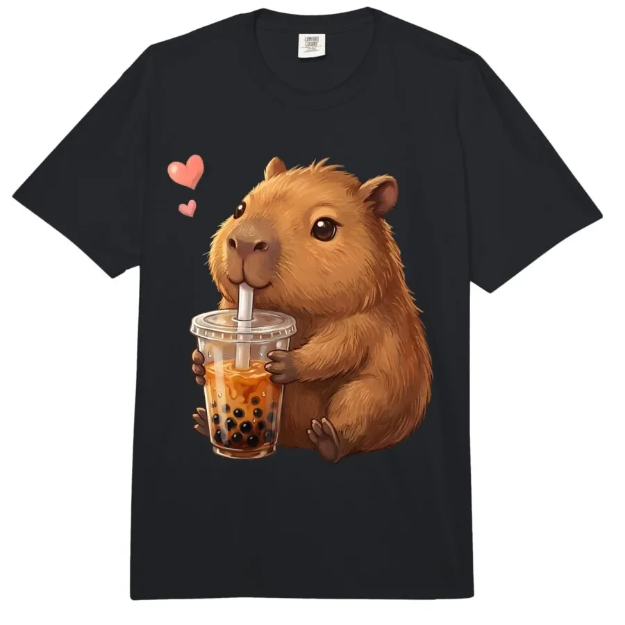 Kawaii Capybara with Bubble Tea Cute Capybara Boba Milk T-shirt For Men Women 100% Cotton T Shirts Short Sleeve Tops 0406-3
Kawaii Capybara with Bubble Tea Cute Capybara Boba Milk T-shirt For Men Women 100% Cotton T Shirts Short Sleeve Tops 0406-3