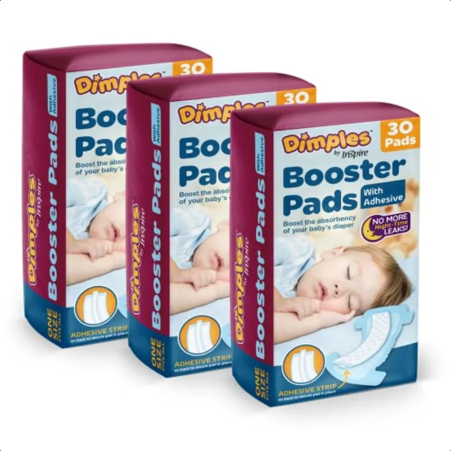 Inspire Dimples Booster Pads Baby Diaper Doubler with Adhesive 1 Size Fits All Diapers Boosts Diaper Absorbency No More leaks 9
Inspire Dimples Booster Pads Baby Diaper Doubler with Adhesive 1 Size Fits All Diapers Boosts Diaper Absorbency No More leaks 9