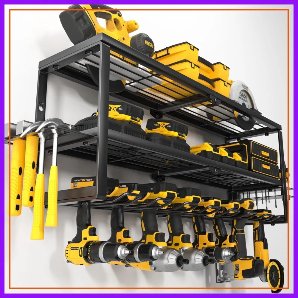 32 Inch 8 Slots Heavy Duty Power Tool Organizer Wall Mount, Cordless Drill Hanger with Charging Station for Garage Workshop
32 Inch 8 Slots Heavy Duty Power Tool Organizer Wall Mount, Cordless Drill Hanger with Charging Station for Garage Workshop
