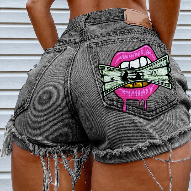 Women's Summer Fashion Printed Ultra-Short Denim Shorts Ripped Hole Cutout Mini Jeans Casual High Waist Short Shorts
Women's Summer Fashion Printed Ultra-Short Denim Shorts Ripped Hole Cutout Mini Jeans Casual High Waist Short Shorts