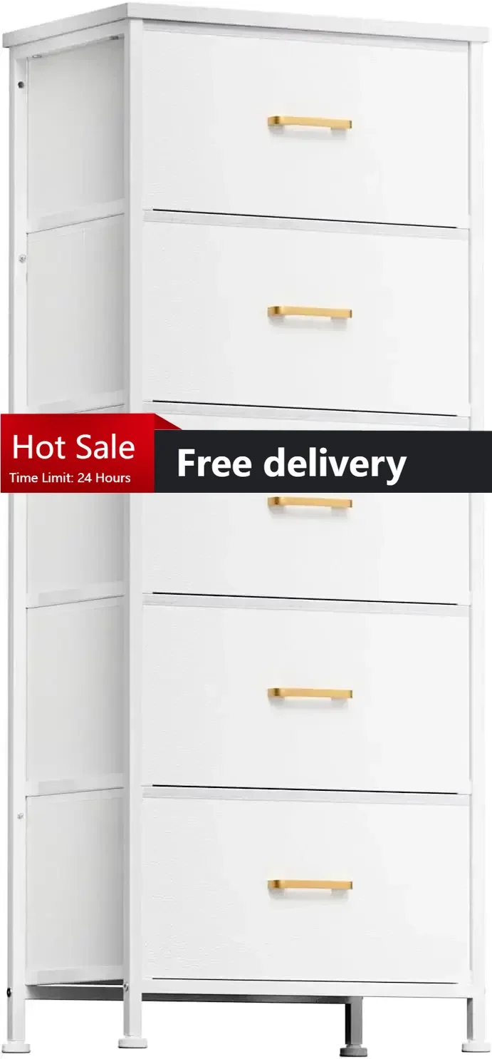 Tall Dresser with 5 Drawers,White Dresser for Bedroom, Tall Storage Tower for Closet,Nursery, Dorm, Dresser Organizer with Frame
Tall Dresser with 5 Drawers,White Dresser for Bedroom, Tall Storage Tower for Closet,Nursery, Dorm, Dresser Organizer with Frame
