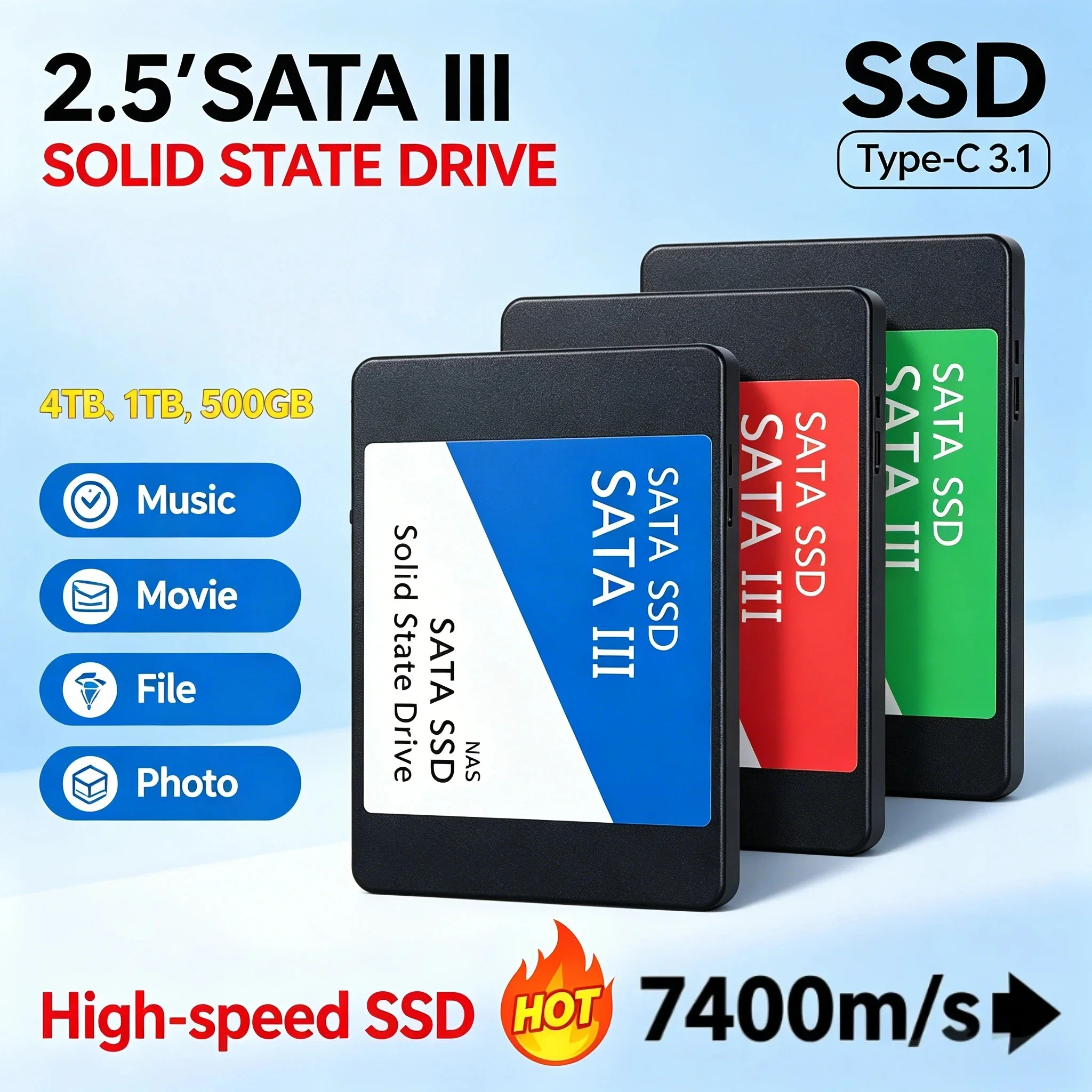 Внешний портативный SSD-накопитель SATA3 на 2 ТБ, высокоскоростной твердотельный накопитель для ноутбуков и компьютеров, улучшение производительности данных Elite XUltimate
Внешний портативный SSD-накопитель SATA3 на 2 ТБ, высокоскоростной твердотельный накопитель для ноутбуков и компьютеров, улучшение производительности данных Elite XUltimate
