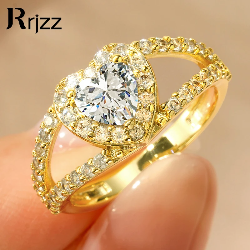Rrjzz 6x6mm Heart Shape CZ Simulated Diamond Halo Wedding Ring Plated Gold Silver Color Women Engagement Rings Luxury Jewelry
Rrjzz 6x6mm Heart Shape CZ Simulated Diamond Halo Wedding Ring Plated Gold Silver Color Women Engagement Rings Luxury Jewelry