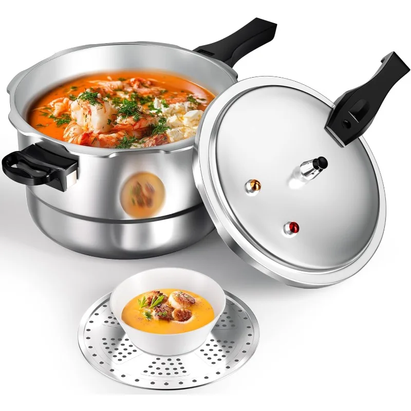 Алюминиевая скороварка 10Qt с предохранительным клапаном и несколькими защитными устройствами, банер под давлением, совместимый с газом и индукцией
Алюминиевая скороварка 10Qt с предохранительным клапаном и несколькими защитными устройствами, банер под давлением, совместимый с газом и индукцией
