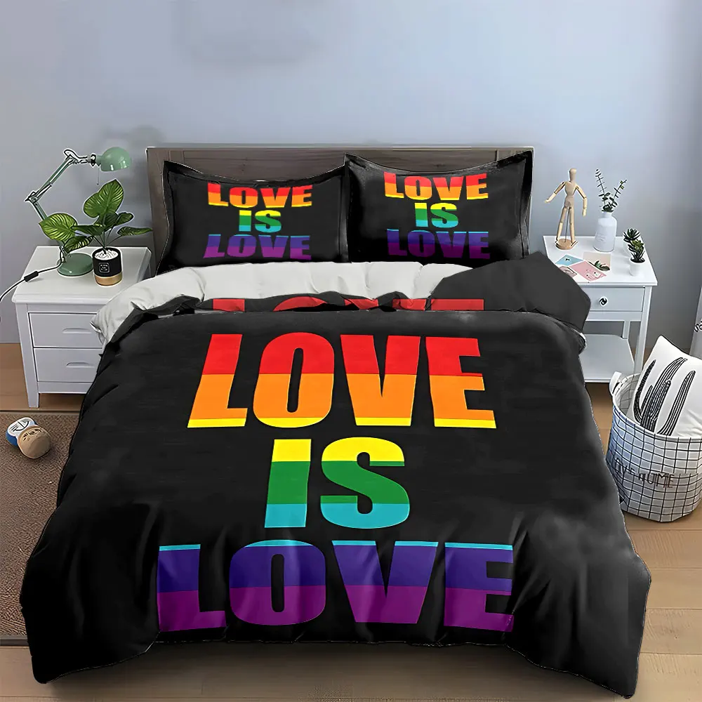 Rainbow Love Art Decor Set Bedding Set with 1 Duvet Cover 2 Pillowcases Single Double King Queen, Gift
Rainbow Love Art Decor Set Bedding Set with 1 Duvet Cover 2 Pillowcases Single Double King Queen, Gift