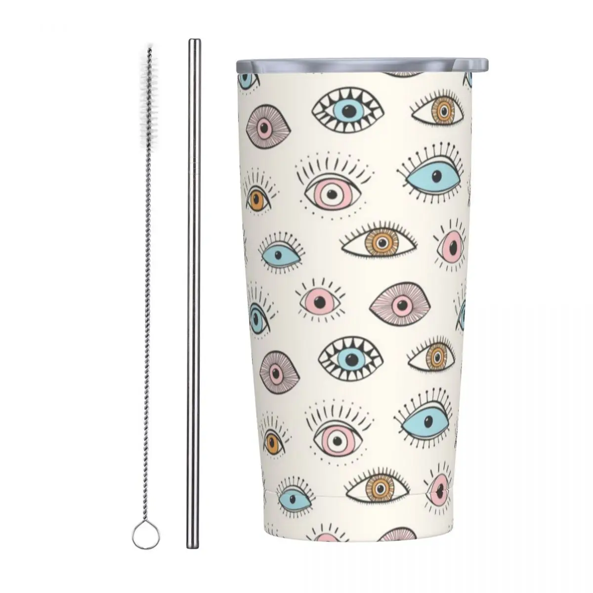 Evil Eyes Stainless Steel Tumbler Good Luck Thermal Mug With Straws and Lid Large Capacity Mugs Cup Cold Drink Water Bottle
Evil Eyes Stainless Steel Tumbler Good Luck Thermal Mug With Straws and Lid Large Capacity Mugs Cup Cold Drink Water Bottle