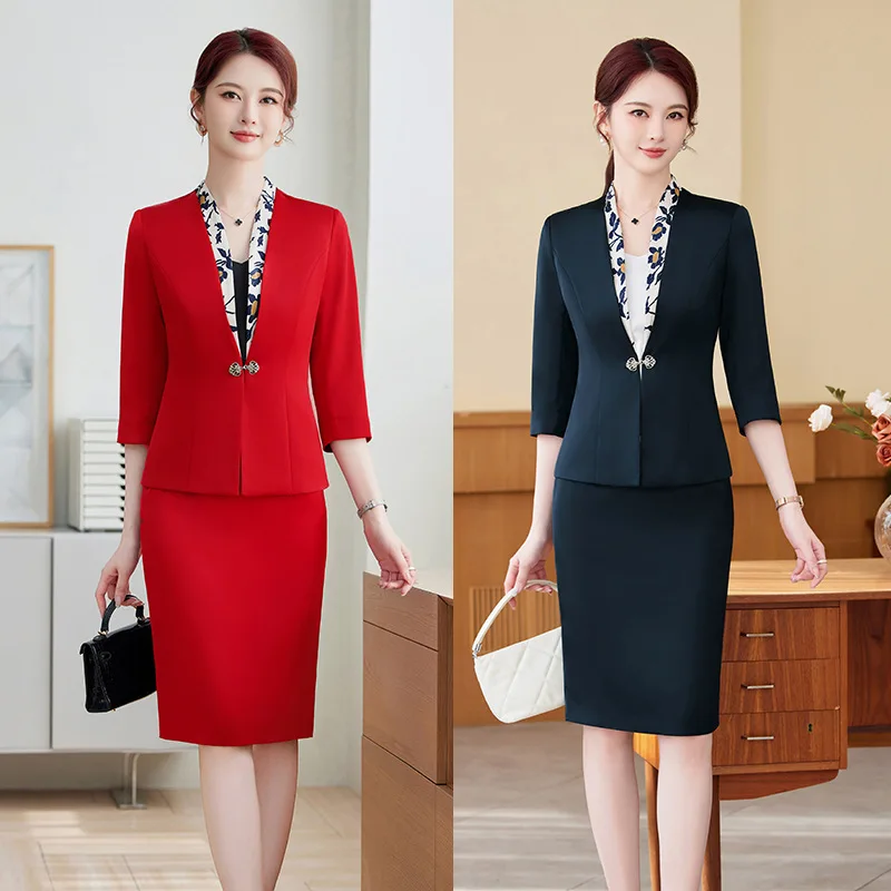 Spring and Autumn New Fashion Women's Professional Suit Set Blazer Elegant Professional Women's Skirt Suit Formal Workwear for W
Spring and Autumn New Fashion Women's Professional Suit Set Blazer Elegant Professional Women's Skirt Suit Formal Workwear for W