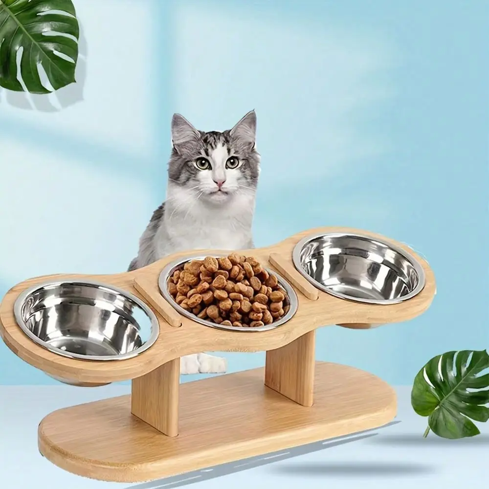 Cat Food Bowl, 3 Stainless Steel Raised Cat Bowls With Stand, 15Tilted Cat Bowl For Indoor Cats, Anti Vomitting, Whisker Fatigu
Cat Food Bowl, 3 Stainless Steel Raised Cat Bowls With Stand, 15Tilted Cat Bowl For Indoor Cats, Anti Vomitting, Whisker Fatigu