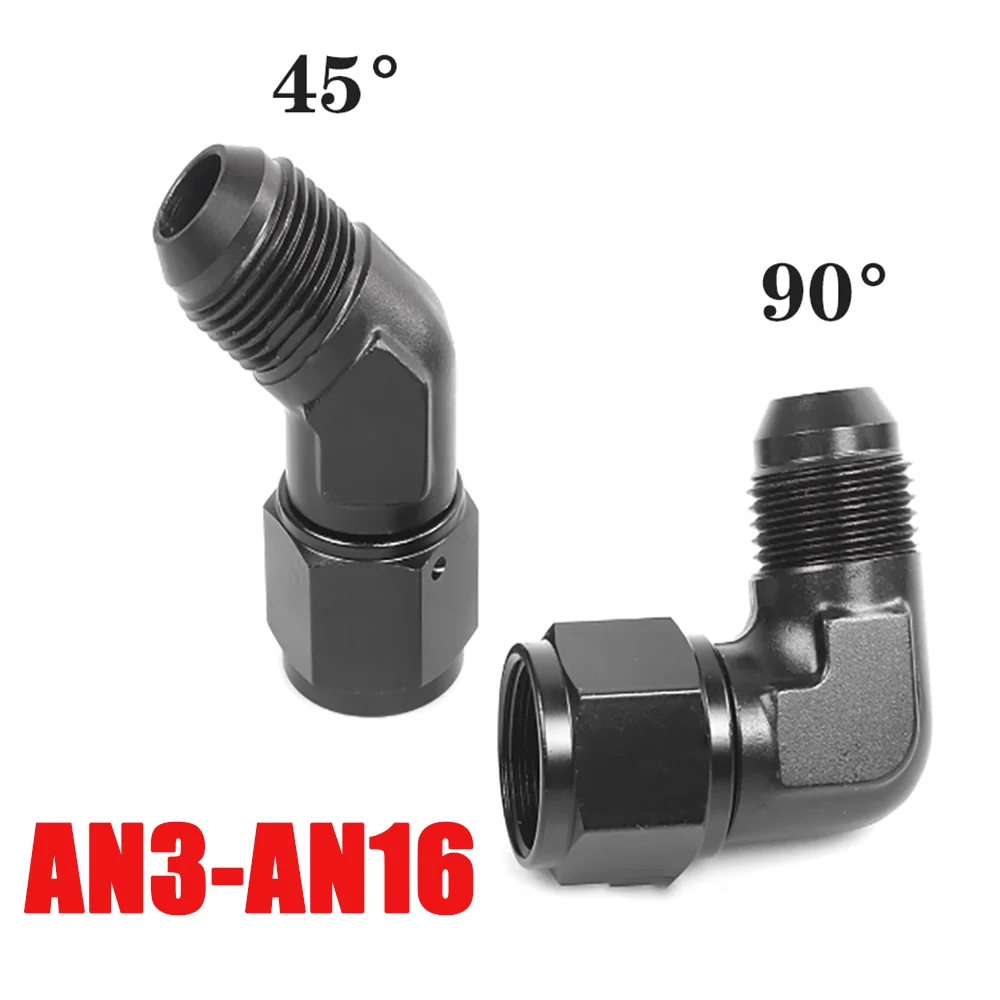 IL Fuel Fittings Anodized Aluminum Adapter 45 90 Degree Female AN3 AN4 AN6 AN8 AN10 1AN2 AN16 Swivel Adaptors To Male Black
IL Fuel Fittings Anodized Aluminum Adapter 45 90 Degree Female AN3 AN4 AN6 AN8 AN10 1AN2 AN16 Swivel Adaptors To Male Black