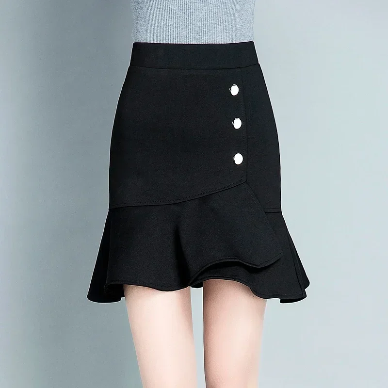 2023 New Irregular Ruffled Mermaid Skirt Women Business Professional Wear High Waist Skirt Short Hip Skirt Black Red
2023 New Irregular Ruffled Mermaid Skirt Women Business Professional Wear High Waist Skirt Short Hip Skirt Black Red