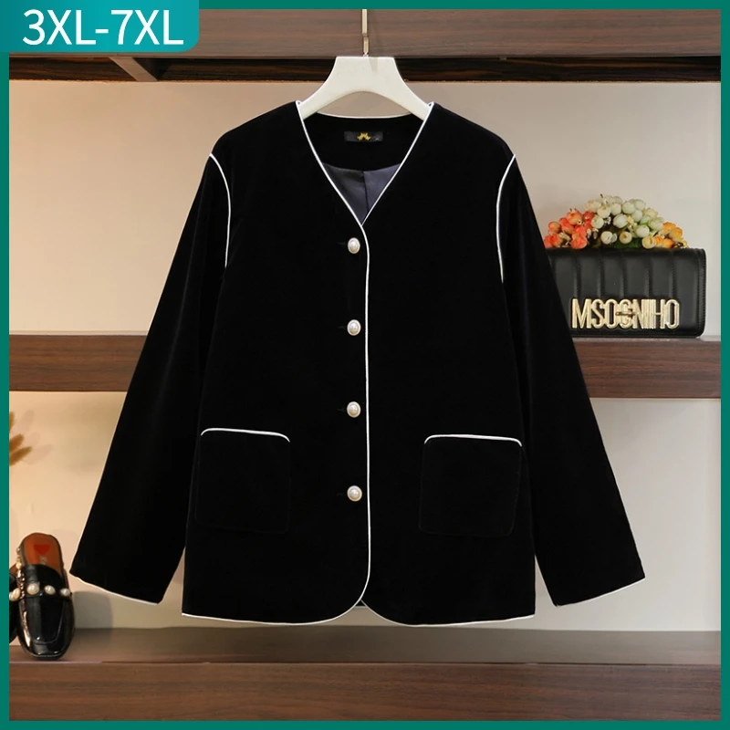 New 2022 Autumn Winter Plus Size Jacket For Women Large Size Loose Long Sleeve Black Button V-neck Coat 3XL 4XL 5XL 6XL 7XL
New 2022 Autumn Winter Plus Size Jacket For Women Large Size Loose Long Sleeve Black Button V-neck Coat 3XL 4XL 5XL 6XL 7XL