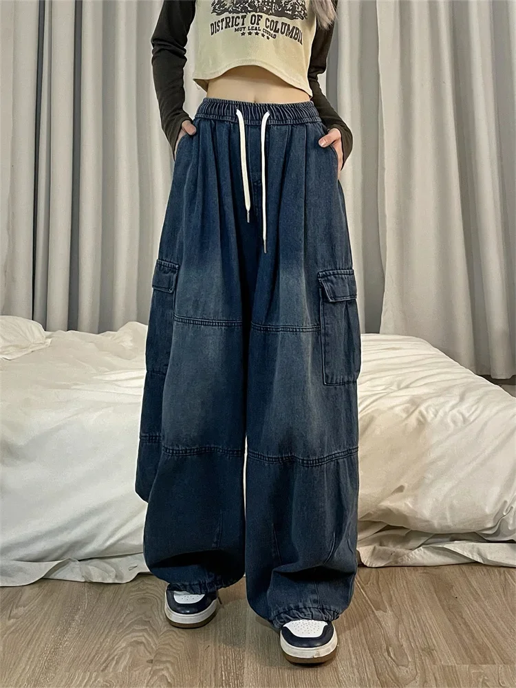 2024 Harajuku Vintage Blue Cargo Jeans Women Oversized Y2K Grunge Black Baggy Denim Pants Hip Hop Streetwear Wide Leg Trousers
2024 Harajuku Vintage Blue Cargo Jeans Women Oversized Y2K Grunge Black Baggy Denim Pants Hip Hop Streetwear Wide Leg Trousers