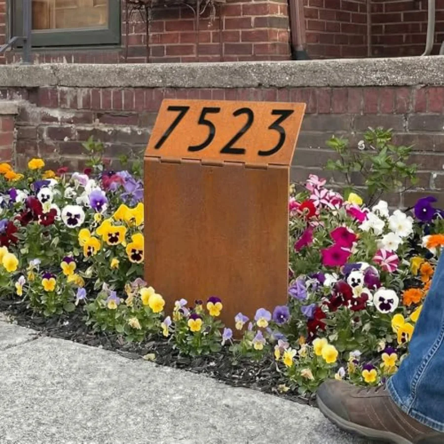 Address Sign, Easy Install In-Ground House Number Kit with 3D Acrylic Numbers and Letters, Weathering Steel, Waterproof Outdoor
Address Sign, Easy Install In-Ground House Number Kit with 3D Acrylic Numbers and Letters, Weathering Steel, Waterproof Outdoor