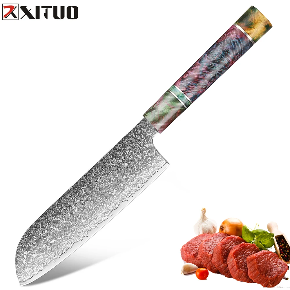 Damascus 7 Inch Santoku Knife Professional Japanese Chef Kitchen Knife VG10 67 Layers Damascus Steel Knives Stable Wooden Handle
Damascus 7 Inch Santoku Knife Professional Japanese Chef Kitchen Knife VG10 67 Layers Damascus Steel Knives Stable Wooden Handle