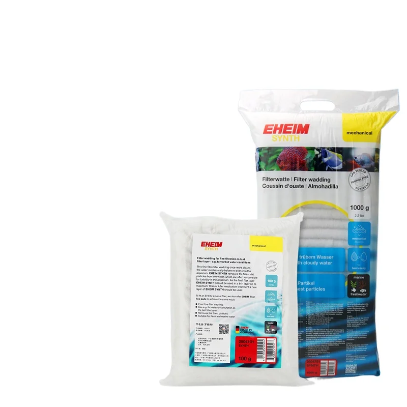 Материал фильтрации для аквариума из хлопка с фильтром Eheim, используемый для предварительной фильтрации или физической фильтрации
Материал фильтрации для аквариума из хлопка с фильтром Eheim, используемый для предварительной фильтрации или физической фильтрации