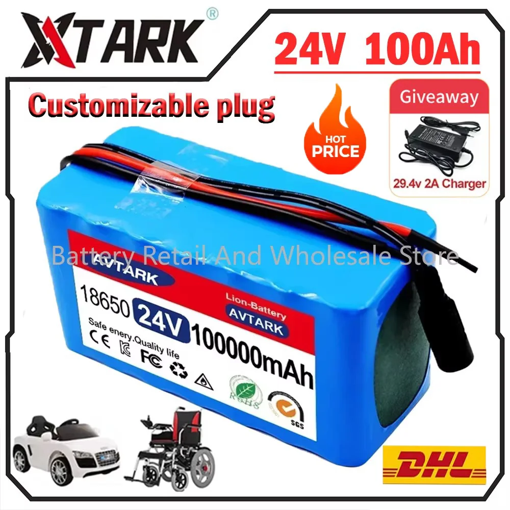 24V 100Ah Lithium Battery for Wheelchairs | 7S3P 18650 100000mAh Rechargeable Pack | with 29.4V 2A Fast Charger
24V 100Ah Lithium Battery for Wheelchairs | 7S3P 18650 100000mAh Rechargeable Pack | with 29.4V 2A Fast Charger