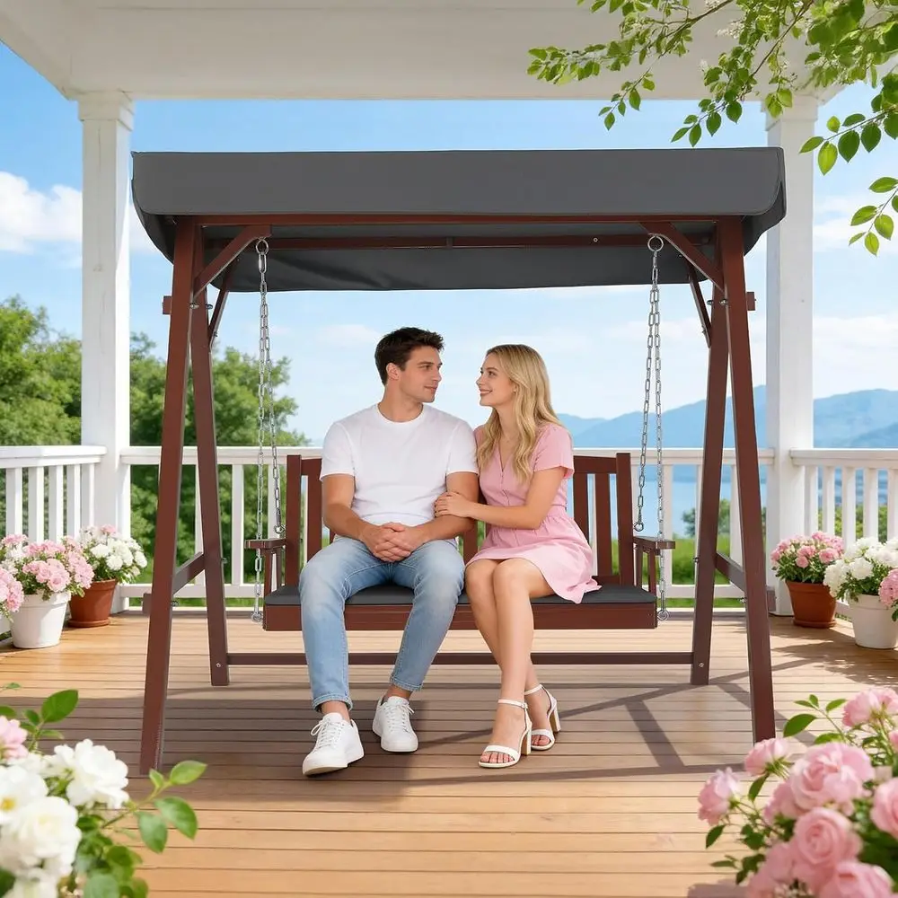 Heavy-Duty 4-Seat Wooden Porch Swing with Stand, 660-Pound Capacity, Suitable for Garden, Patio, and Yard (Brown)
Heavy-Duty 4-Seat Wooden Porch Swing with Stand, 660-Pound Capacity, Suitable for Garden, Patio, and Yard (Brown)