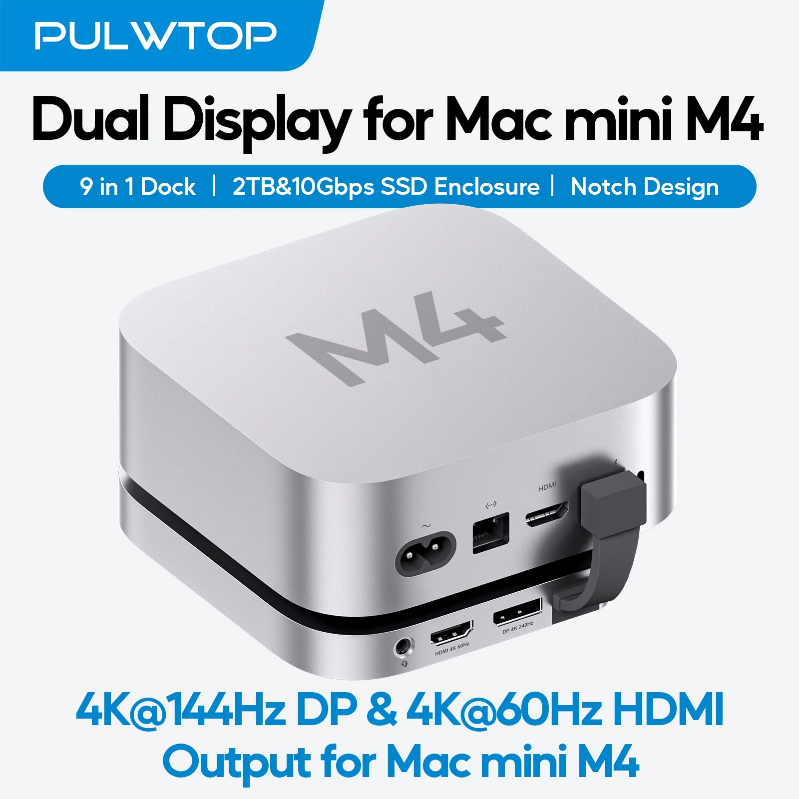 PULWTOP USB C Hub for Mac Mini 2024 with DP & HMDI, 3 USB A 2.0, SD/TF , Audio/Mic, 4TB NVMe SSD Enclosure(SSD NOT Includ )
PULWTOP USB C Hub for Mac Mini 2024 with DP & HMDI, 3 USB A 2.0, SD/TF , Audio/Mic, 4TB NVMe SSD Enclosure(SSD NOT Includ )