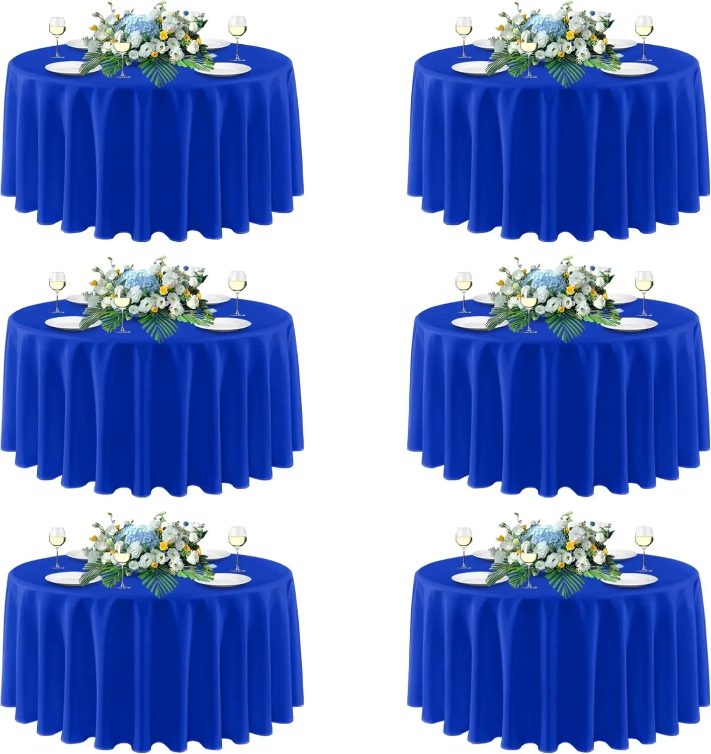 Round Tablecloths 108 Inch 6 Pack, Royal Blue Circle Fabric Table Cloth for Wedding Party Banquet, Washable Polyester Table
Round Tablecloths 108 Inch 6 Pack, Royal Blue Circle Fabric Table Cloth for Wedding Party Banquet, Washable Polyester Table