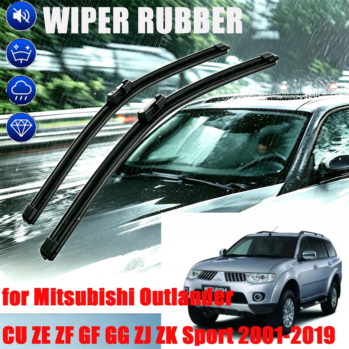 For Mitsubishi Outlander CU ZE ZF GF GG ZJ ZK Sport 2001-2019 Double Rubber Front Wiper Accessorie Car Wipers Brushes Upgraded
For Mitsubishi Outlander CU ZE ZF GF GG ZJ ZK Sport 2001-2019 Double Rubber Front Wiper Accessorie Car Wipers Brushes Upgraded