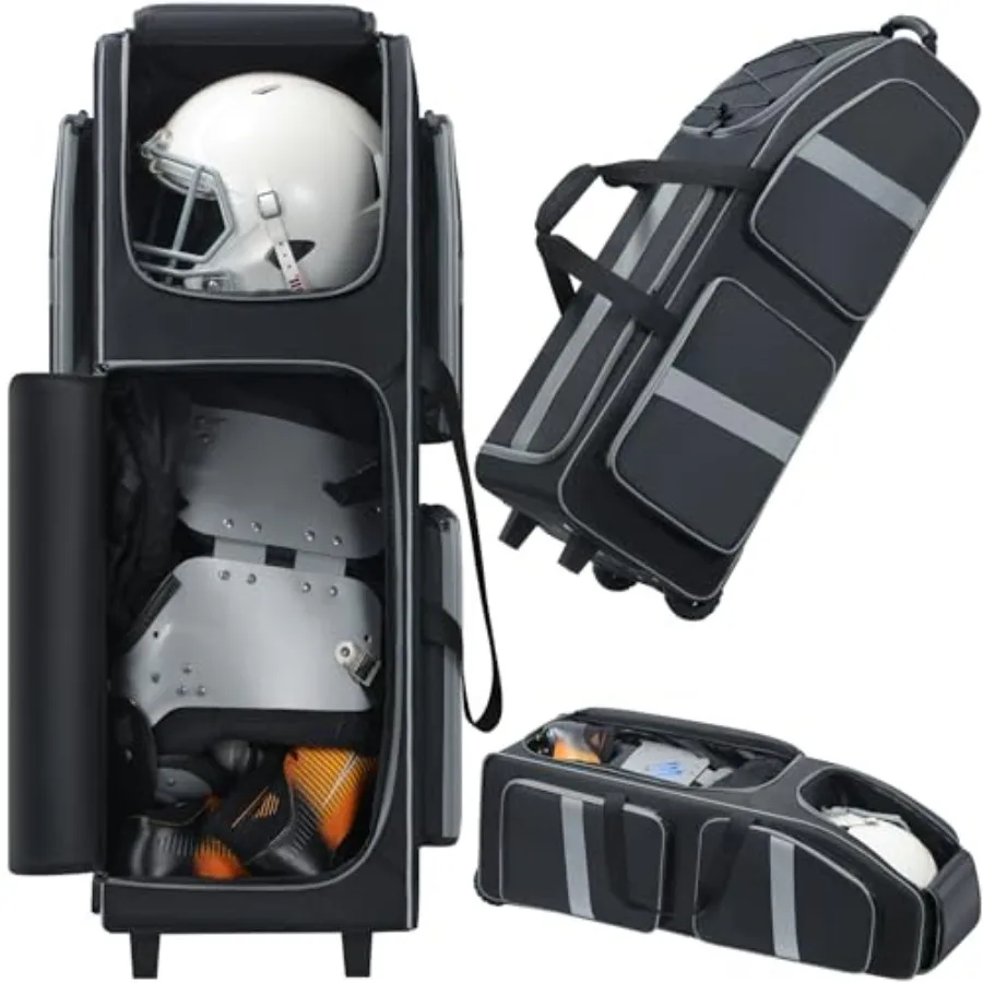 Football Bag with Wheels, Large Capacity Durable Football Gear Bag with and Multi-pocket, Tackle Player Equipment Bag Rolling S
Football Bag with Wheels, Large Capacity Durable Football Gear Bag with and Multi-pocket, Tackle Player Equipment Bag Rolling S