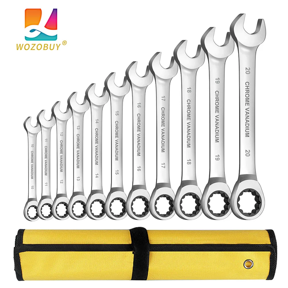 WOZOBUY Ratchet Wrench Set, Spanner Model 6-22mm,Gear Ring Ratcheting Combination Wrench Kit Metric for Auto Repair & Household
WOZOBUY Ratchet Wrench Set, Spanner Model 6-22mm,Gear Ring Ratcheting Combination Wrench Kit Metric for Auto Repair & Household