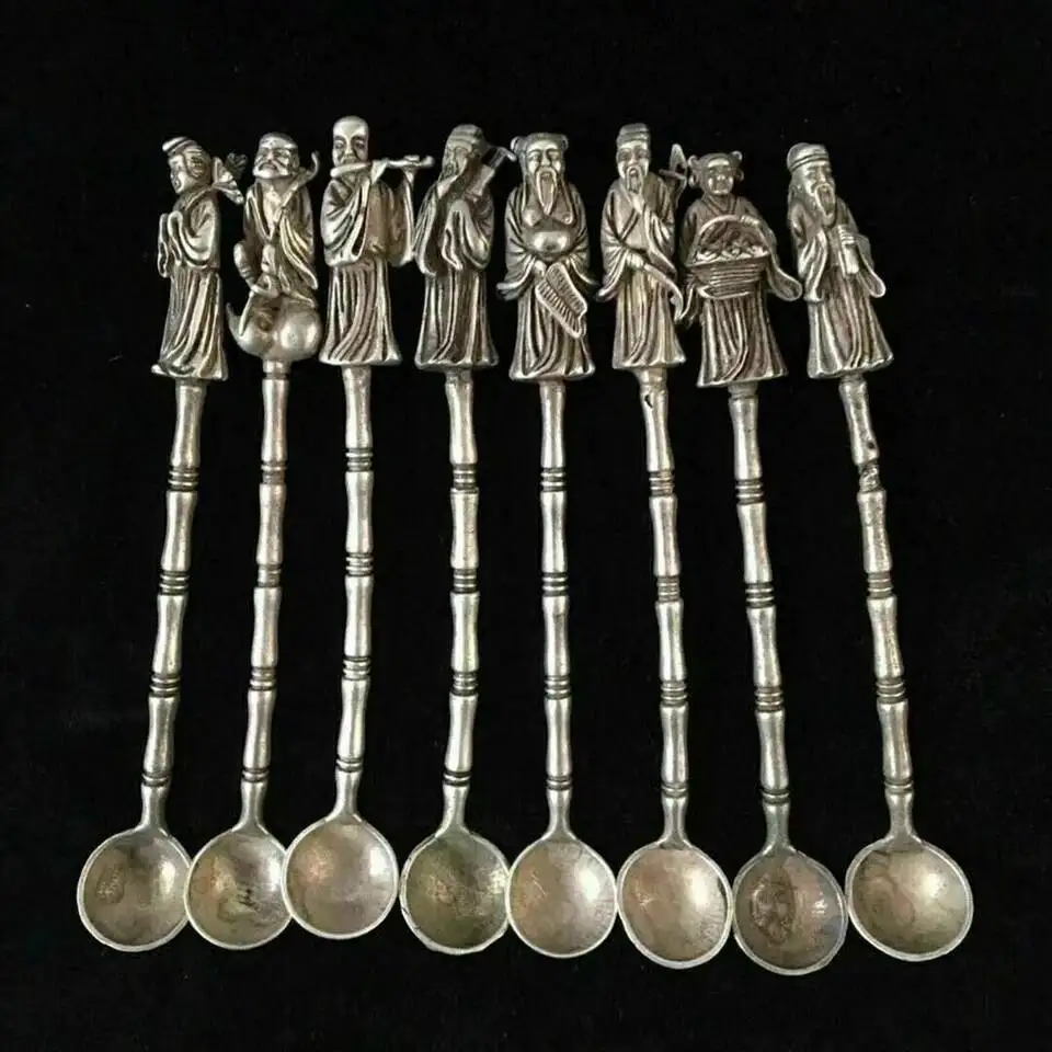 Old Chinese Tibet Silver Handmade Carved Eight Immortals Buddh
Old Chinese Tibet Silver Handmade Carved Eight Immortals Buddh