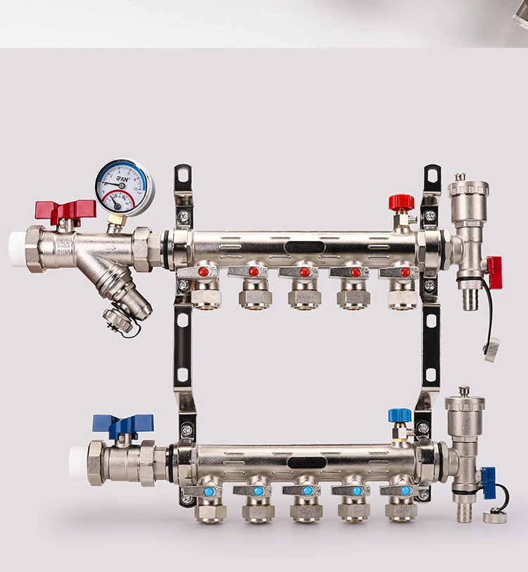 Floor heating water separator Head 32/1 inch branch 20/4 points Household water separator
Floor heating water separator Head 32/1 inch branch 20/4 points Household water separator